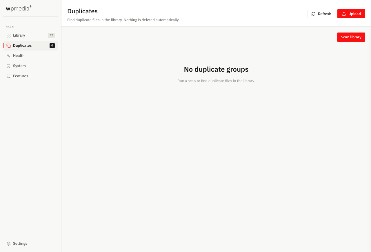 Duplicates review screen